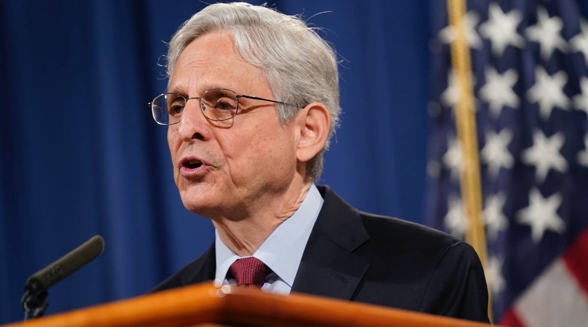 In this June 25, 2021 file photo, Attorney General Merrick Garland speaks during a news conference on voting rights at the Department of Justice in Washington. Garland has formally prohibited federal prosecutors from seizing the records of journalists in leak investigations. Garland's directive Monday reverses years of department policy.  (AP Photo/Patrick Semansky)