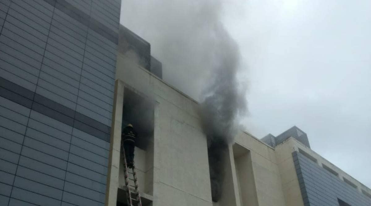 Smoke emanating from the IISER-Pune building. (Photo: Pune Fire Brigade)