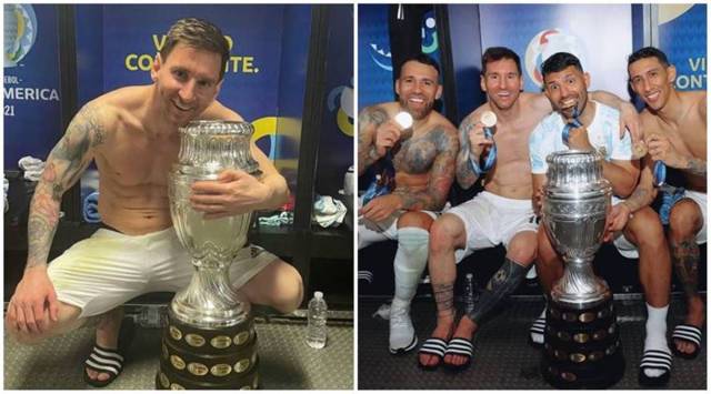 Inside dressing room: Watch Lionel Messi celebrate Copa America win ...