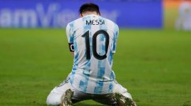Argentina Copa America Soccer Lionel Messi, Lionel Messi Copa America final, Lionel Messi argentina vs brazil, lionel messi first international trophy, lionel messi emotional