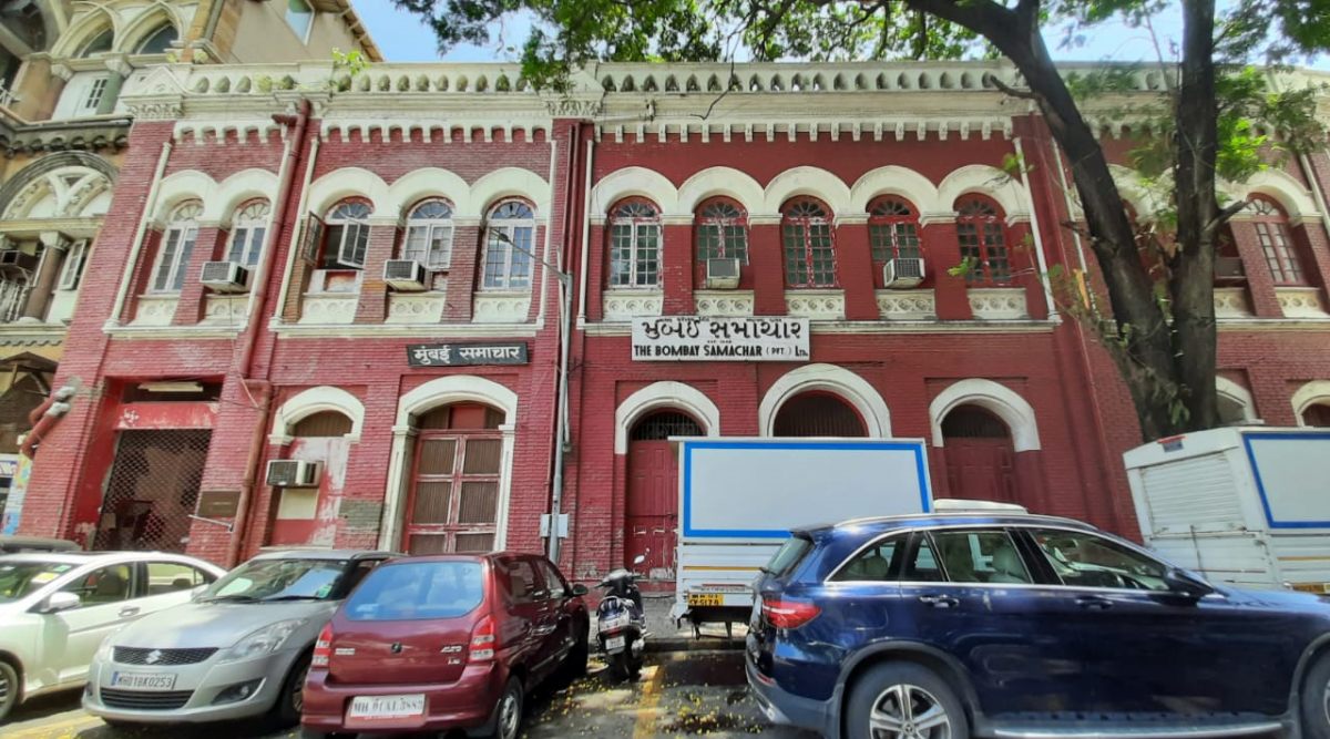 The office of the Gujarati daily. (Express photo by Ganesh Shirsekar)