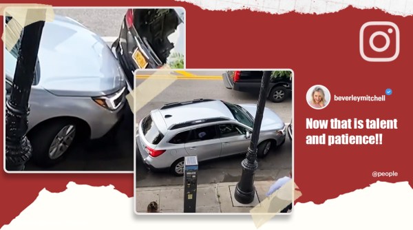 tight parking spot, new york tight parking, driver pulls out from tight parking spot, viral videos, odd news, indian express