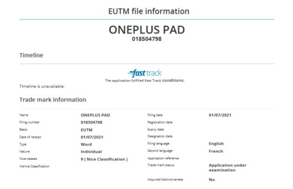 Oneplus pad,