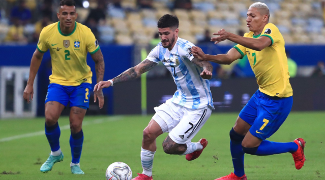 Midfielder Rodrigo de Paul was named the Man of the Match in the final. (AP)