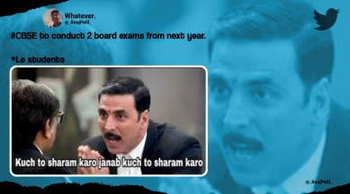 CBSE, CBSE board exam 2021-22, CBSE assessment, CBSE two board exams for class 10 and 12, Twitter reactions, memes, CBSE board exam memes, CBSE new assessment scheme, new assessment scheme 2021-22, Viral news, Trending news, Indian Express news