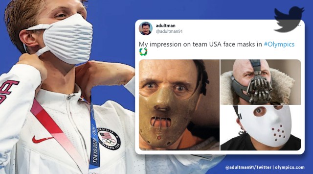 Team USA’s face mask at Olympics, Twitter reactions, memes, Nike face mask at Olympics, Team USA Nike face masks, bane face masks at Olympics, bane face masks from team USA, Team USA face masks memes, Team USA face mask jokes, Trending news, Viral news, Indian Express news