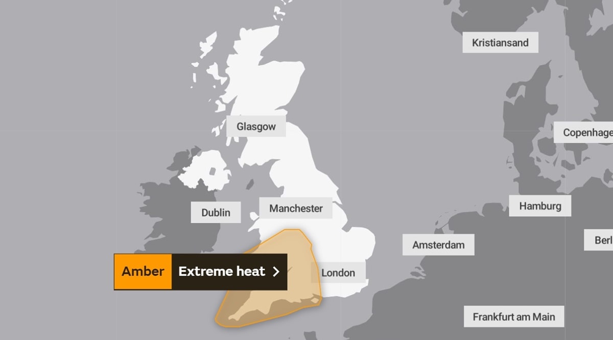 Britain Issues First Amber Extreme Heat Warning Technology News The Indian Express