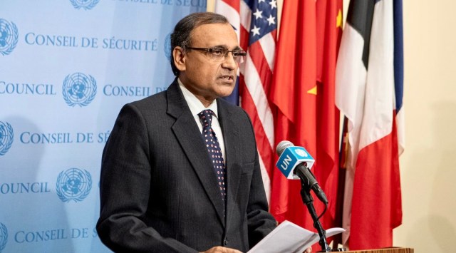 Ambassador of India to United Nations T S Tirumurti at UNSC.  (Twitter/ambtstirumurti)
