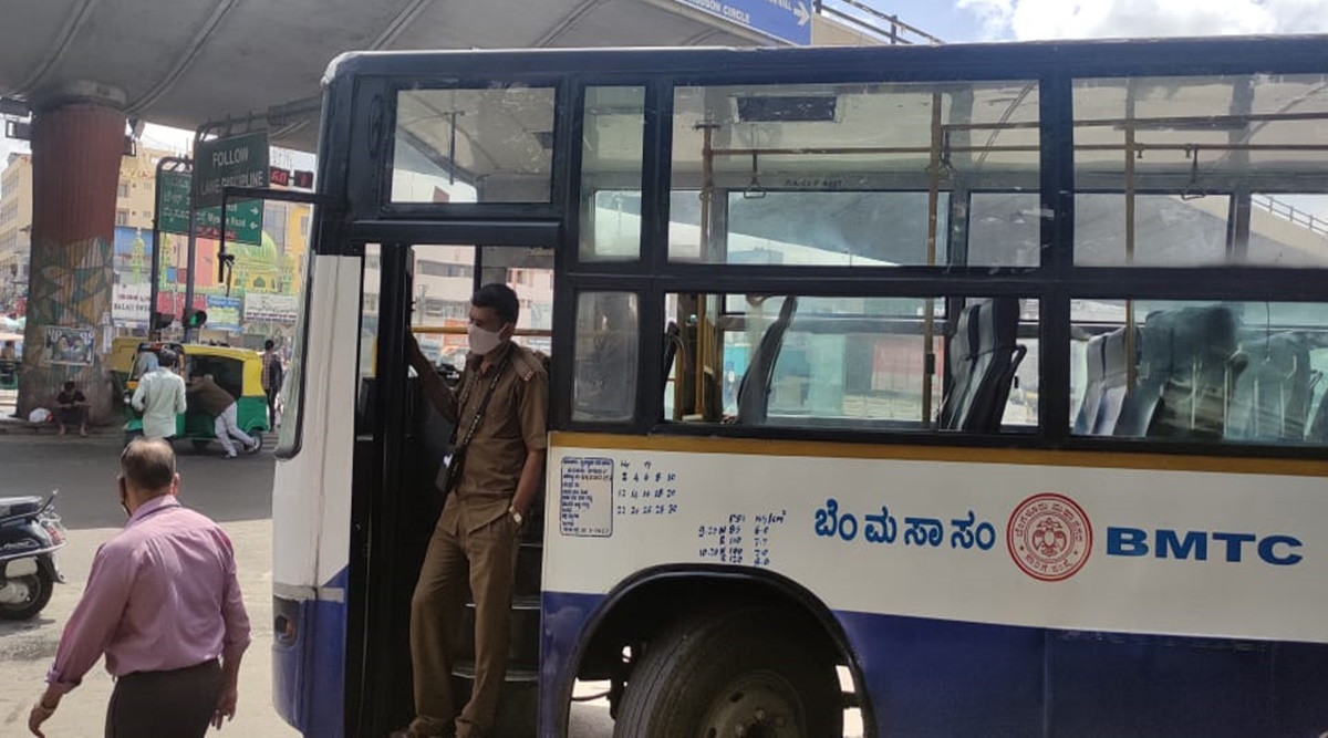 The government has allowed all public transport including buses and metro trains with 100 per cent seating capacity till 9 pm. (Express photo by Darshan Devaiah BP)