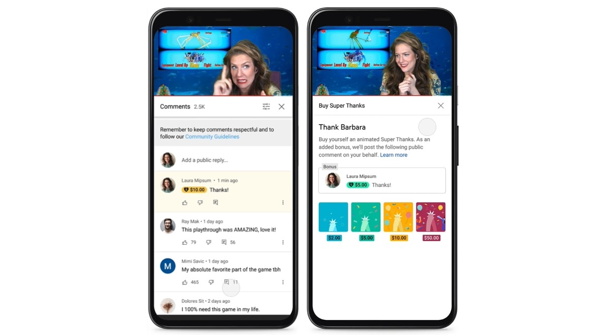 YouTube launches 'Super Thanks,' a new money-making feature for