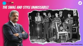 anand mahindra, mahindra throwback pic from school, anand mahindra school band picture, anand mahindra old photos, viral news, indian express