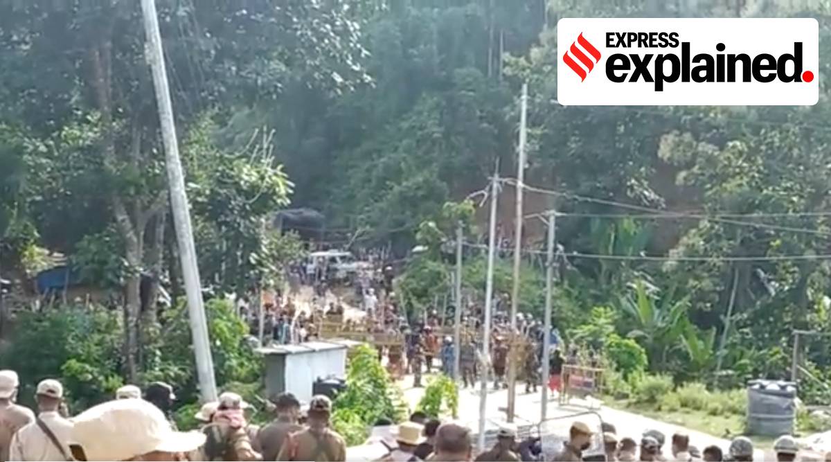 Visual of violence at Assam-Mizoram border. (Twitter @himantabiswa)