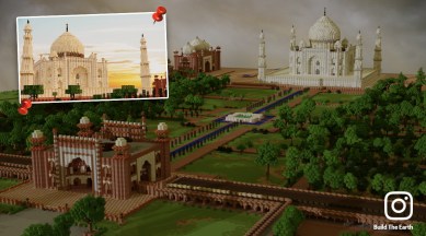 Taj Mahal Minecraft, build the earth, build the earth Taj Mahal, Minecraft buildings, Minecraft india, Taj Mahal Minecraft model, Minecraft, trending news, Indian Express news