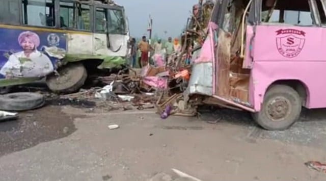 The accident took place on Mohara road (Express Photo)