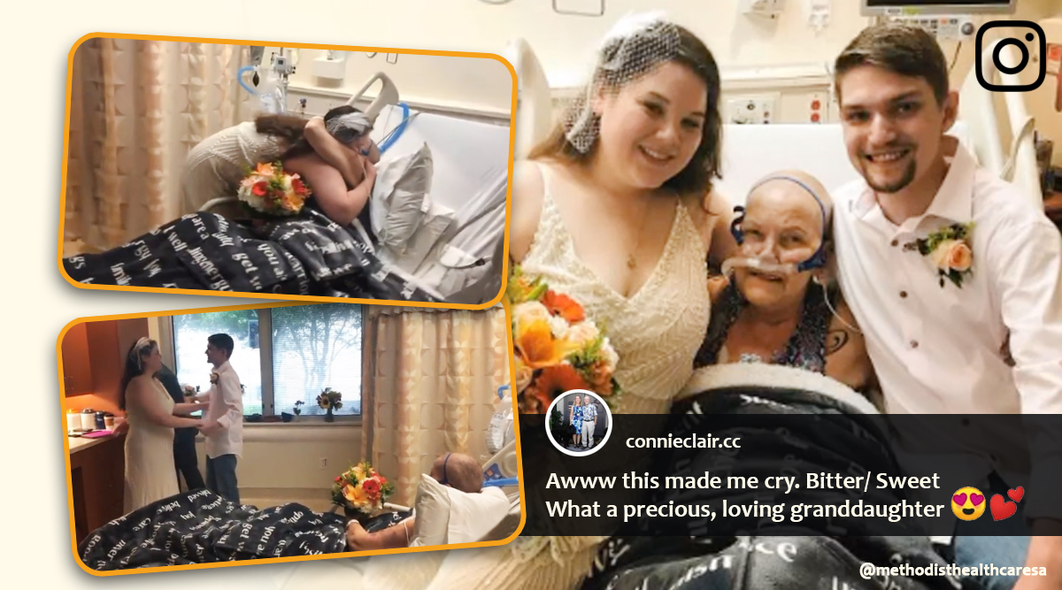 Video Bride Gets Married At Hospital So Grandmother Battling Cancer Can Be Part Of Ceremony 