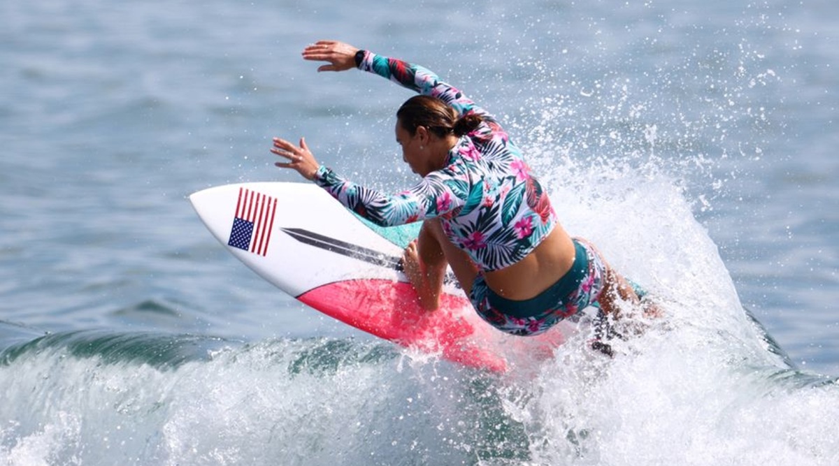 USA's Carissa Moore during a training exercise. (Reuters)