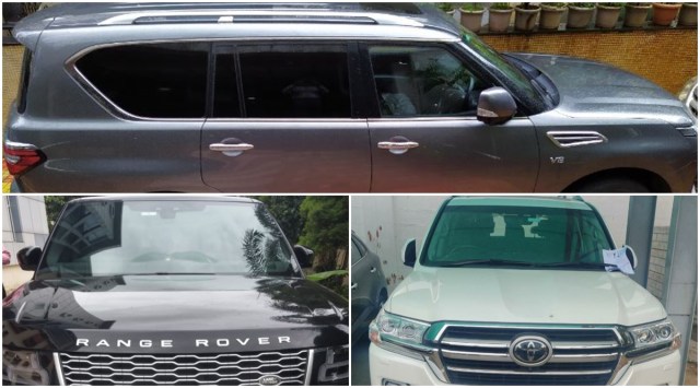 The seized luxury cars. (Express Photos)