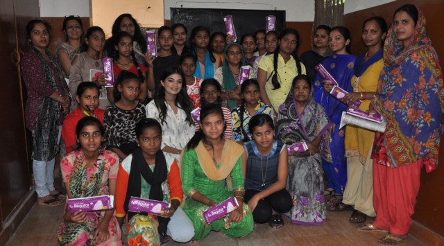 Anahita Khanna Foundation distributed sanitary pads to underprivileged women on World Menstrual Hygiene Day. (Express Archive)