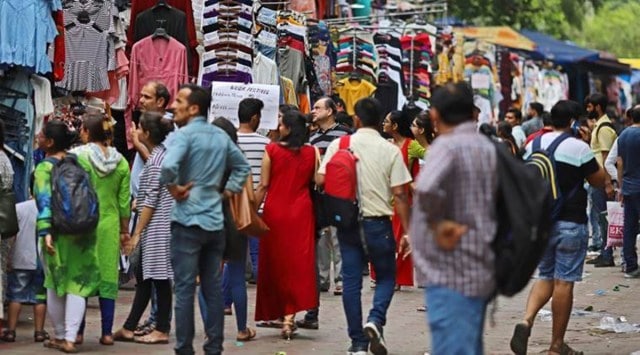 Crowds returned to the markets of Delhi as Covid-related restrictions were eased. (Express File Photo)