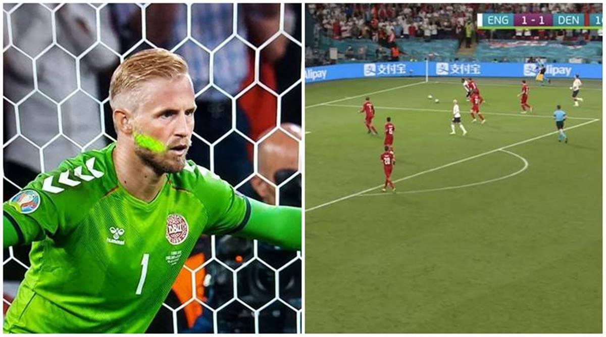 England vs Denmark: Laser light on goalkeeper, second ball on pitch add