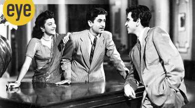 Both Dilip Kumar and Raj Kapoor (seen here with Nargis in a still from Andaz) acted in films that spoke of the poor, about workers and their rights and of the battle between men and machines.