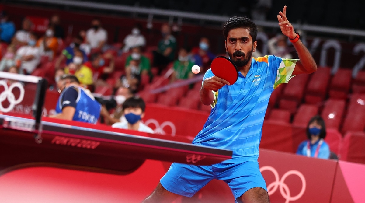 Sathiyan Gnanasekaran of India in action. (Reuters)