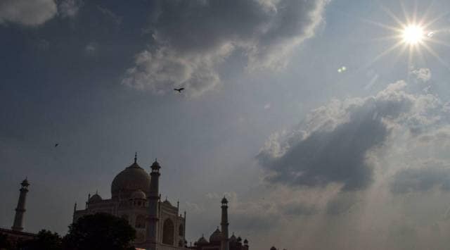 Agra: View 0f the historic Taj Mahal on a hot summer day in Agra, Saturday, July 10, 2021. (PTI Photo)(PTI07_10_2021_000137B)