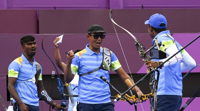 Pravin Jadhav, Tarundeep Rai and Atanu Das in action at the Tokyo Olympics. (Reuters)