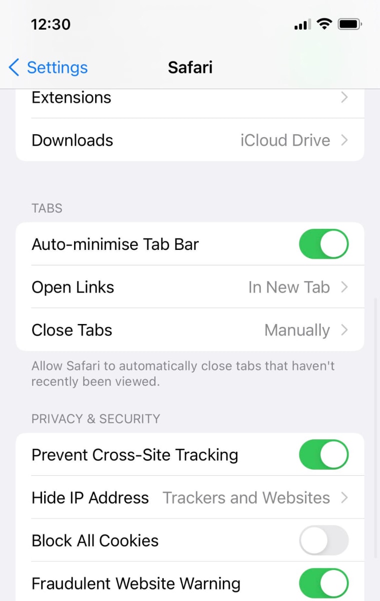 iOS 15: Hide IP address in Safari