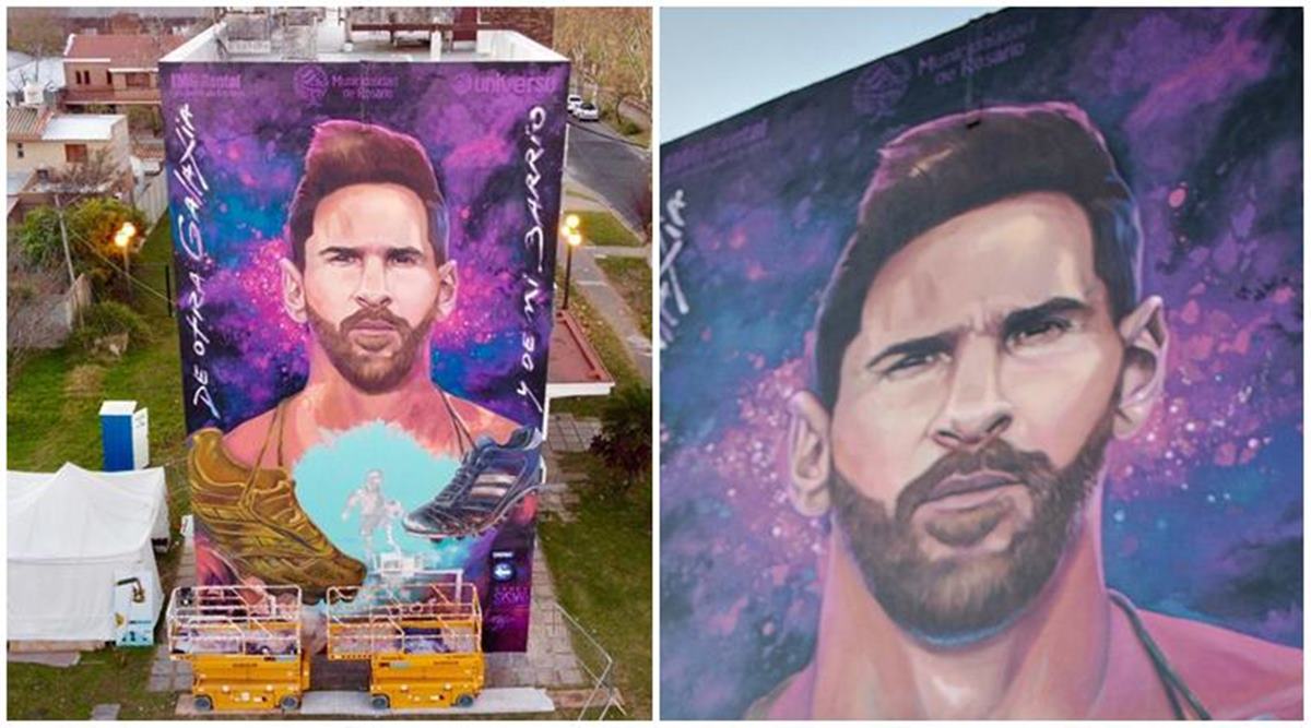 El asombroso mural de Lionel Messi: De otra galaxia y mi barrio