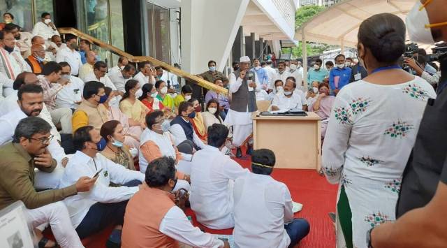 Mumbai news, security for Bhaskar Jadhav, maharashtra assembly session news, bhaskar jadhav threats, BJP MLAs suspended, indian express