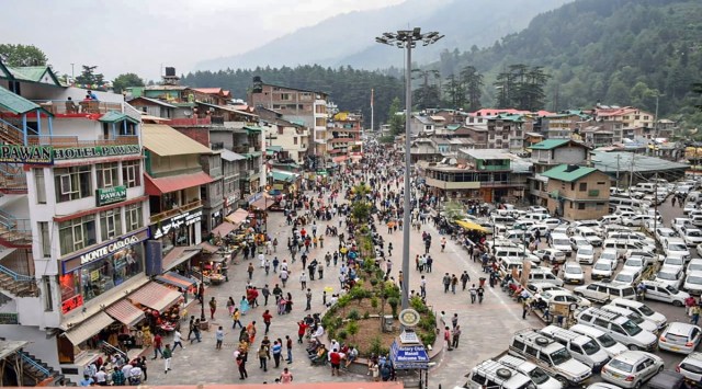 Manali: Tourists visit the Mall Road afoter relaxation in COVID-19 curfew, in Manali, Saturday, July 3, 2021. (PTI)
