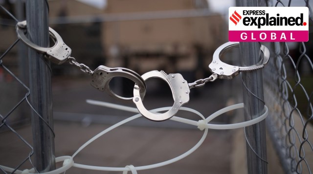 Handcuffs are used to secure a fence outside the police station in Brooklyn Center, Minn. (The New York Times: Victor J. Blue, Representational)