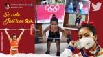 Mirabai Chanu, Mirabai Chanu olympics, Mirabai Chanu winning moment, little girl mimics Mirabai Chanu olympics win, viral videos, indian express