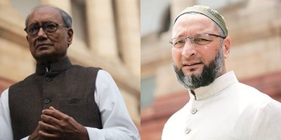 Congress leader Digvijaya Singh and AIMIM Presiden Asaduddin Owaisi (File)