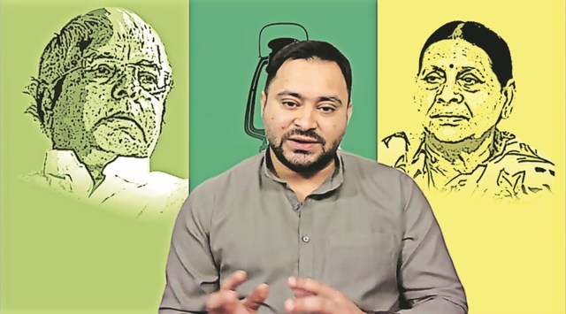 Tejashwi Yadav at the Idea Exchange. (Express photo)