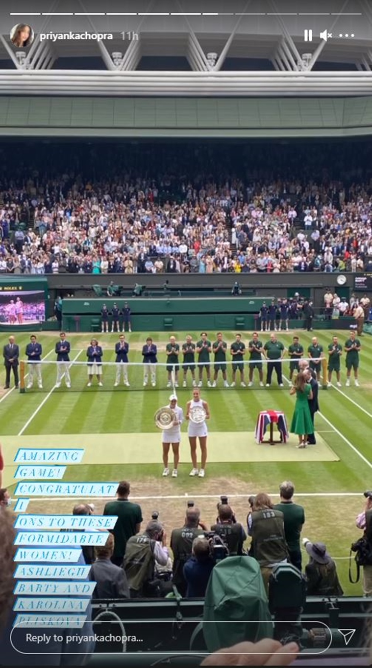Priyanka Chopra, finále Wimbledonu žen