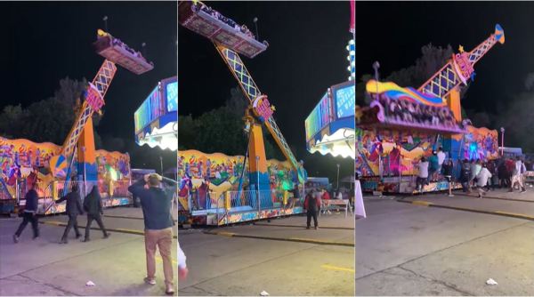 National Cherry Festival, National Cherry Festival ride malfunction, National Cherry Festival ride viral video, onlookers help unruly ride passenger, indian express