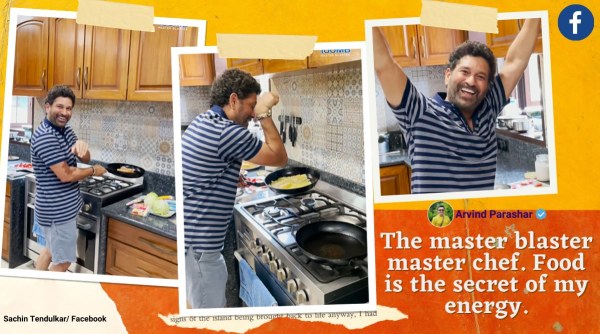 sachin tendulkar, sachin tendulkar cooking, sachin tendulkar salt bae cooking, sachin cooking viral videos, cricket news, sports news, viral videos, indian express