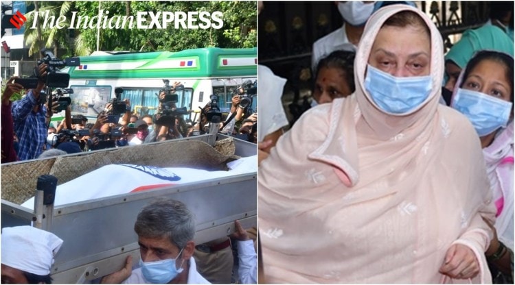 saira banu at dilip kumar funeral
