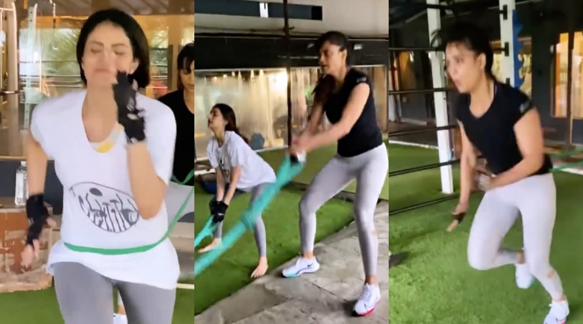 Blackmail Yoga Porn Videos - Shweta Tiwari hits the gym with daughter Palak Tiwari, fans say they look  like sisters | Entertainment News,The Indian Express