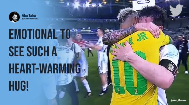 Nothing But Respect Heartwarming Hug Between An Emotional Neymar And Messi Goes Viral Trending News The Indian Express