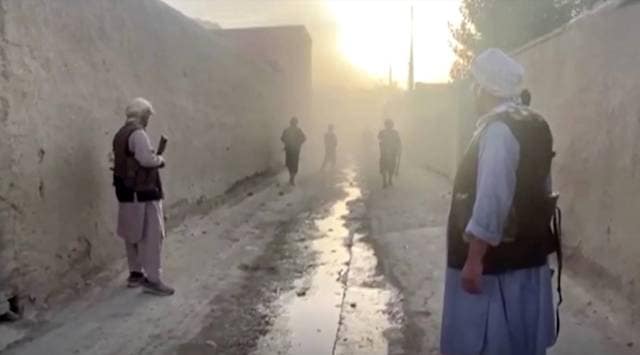 At the site of a clash between Afghan forces and the Taliban near Kunduz in Afghanistan. (Screengrab from video obtained by Reuters)