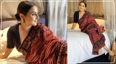 Vidya Balan, Vidya Balan ekla cholo re, Vidya Balan ekla cholo re sari, Vidya Balan sari photo, ekla cholo re sari, ekla cholo re sari, indian express, indian express news