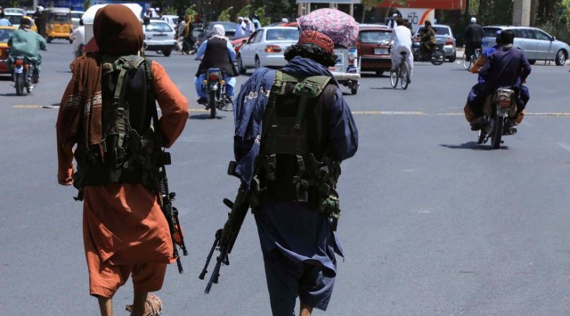 Taliban forces patrol a street in Herat, Afghanistan August 14, 2021 | Reuters