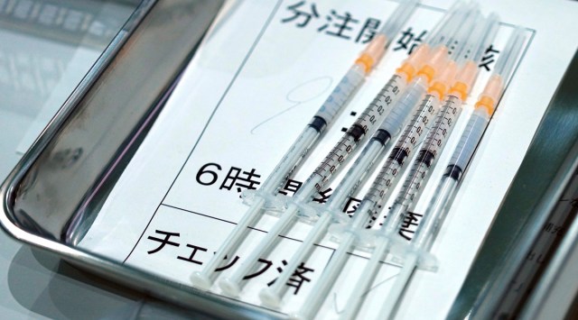 This file photo shows syringes with the Moderna vaccine against Covid-19 disease in Tokyo (AP)