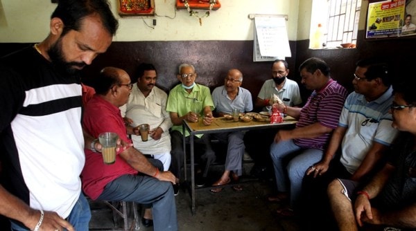 Banaras, assi ghat, tea shop, indian express