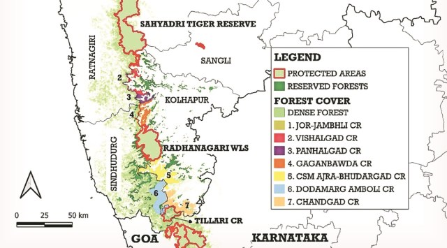 A map depicting area under Sahyadri-Konkan corridor. (Courtesy: WCT)