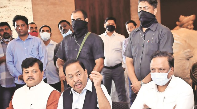 Narayan Rane in Mumbai on Wednesday. (Express Photo: Ganesh Shirsekar)