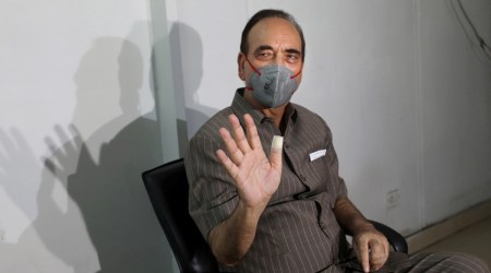 Congress leader Ghulam Nabi Azad interacts with media in Jammu, Monday, Aug 2, 2021. (PTI Photo)